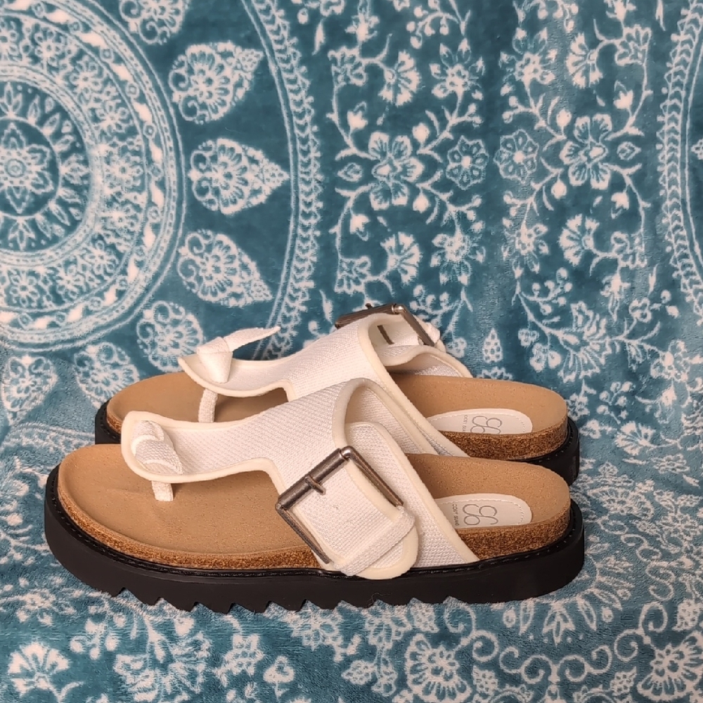 NEW White Sandals with Buckle Detail